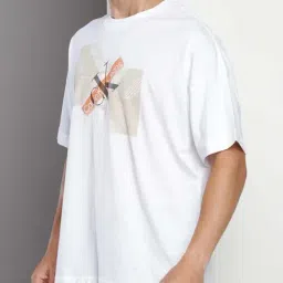 calvin klein jeans Calvin Klein Bright White Cotton Regular Fit Logo Printed T-Shirt-picture-49