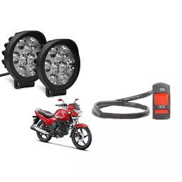Cartronics 9 Round Cap LED Fog Light With On/Off Switch for Hero Achiever(Set of 2 Pcs)-10