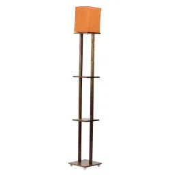Sanded Edge Wood Orange Kingston 3 Tier Shelf Floor Lamp in Solid Wood with Natural Wood Color-8