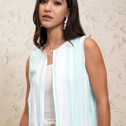 Vishudh Women Printed Longline Shrug-44