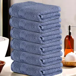 Kuber Industries Blue 6 Pieces Cotton 225 GSM Anti Bacterial Face Towels-image-57
