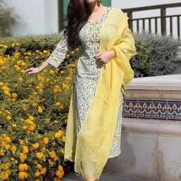 Moda Rapido Women Ethnic Motifs Printed Regular Kurta with Trousers & With Dupatta-picture-21