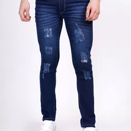 SZN Men Classic Straight Fit Mid-Rise Low Distressed Stretchable Jeans-picture-49