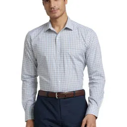 Park Avenue Medium Green Slim Fit Checks Shirt-image-18