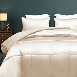 San Marino Gold-Toned Solid Satin Finish Cotton 4 Piece Double King Superfine Bedding Set-image-44