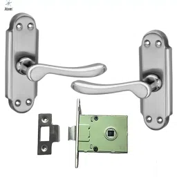 Atom Stainless Steel, Zinc Alloy Silver Door Handle Lock Set, BL-ALFA-SS-image-99