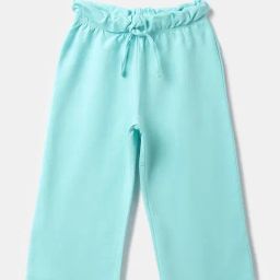 United Colors of Benetton Girls Aqua Blue Solid Trousers-image-42