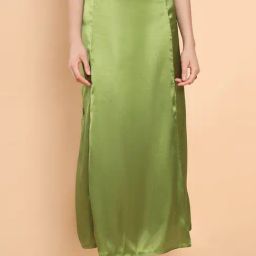 Soch Olive Green Plain Saree Shapewear-image-66