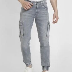 Spykar Grey Cotton Comfort Fit Jogger Jeans-image-58