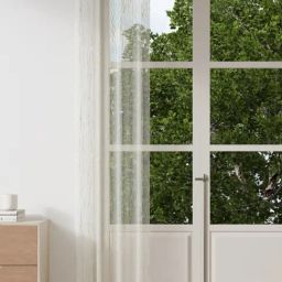 DDecor White Self Polyester 7 ft Door Curtain-44