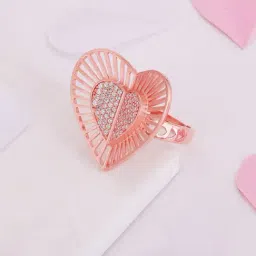 GIVA 92.5 Sterling Silver Cocktail Heart Ring for Women-image-43