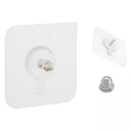 GENERIC Self Adhesive Nail-Screw Hook 6x6 cm Transparent (Pack of 10)-44