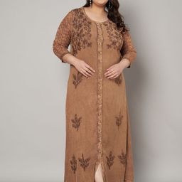 VELDRESS Floral Embroidered Fit & Flare Maxi Dress-image-29