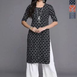 Anouk Rustic Women Pack Of 4 Ethnic Motifs Printed Crepe Straight Kurta-picture-1