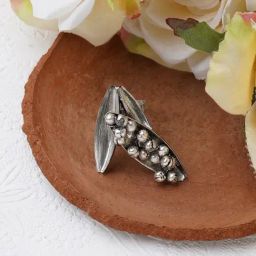 Teejh Ethnic Aashritha Pearls and Silver Oxidized Rings for Women-image-1