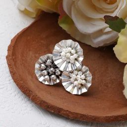 Teejh Ethnic Afarin Pearls and Silver Oxidized Rings for Women-17