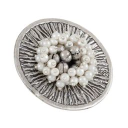 Teejh Ethnic Aaratrika Pearl Silver Oxidized Rings for Women image 4