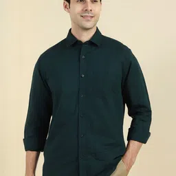 Allen Solly Men Slim Fit Solid Spread Collar Casual Shirt-picture-1
