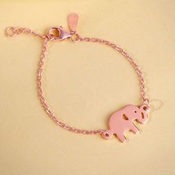 GIVA Girls 925 Silver Rose Gold-Plated Jumbo Elephant Charm Bracelet-picture-26