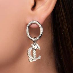 Just Cavalli Silver Just Unione Dangler Earrings-image-74