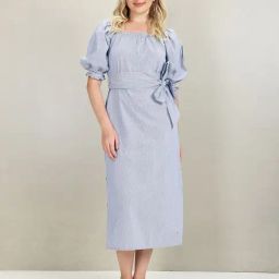 U.S. Polo Assn. Blue Striped Midi Dress-image-16