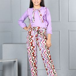 Cutiekins Girls Round Neck Three-Quarter Sleeves Top With Trouser-image-34