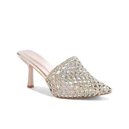 Padchin Regular Stiletto Mules with Laser Cuts-43