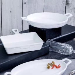 Servewell Servo White Melamine 3 Serving Platters With Handle-image-17