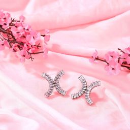 StyleCast Silver-Plated Rhinestone Studded Contemporary Studs-image-82