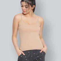 Lyra Tan Cotton Plain Camisole-image-56