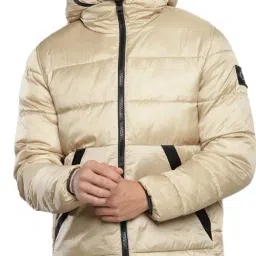 Calvin Klein Beige Regular Fit Hooded Jacket-image-54
