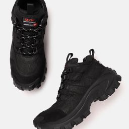 Woodland Men Textured Leather Trekking Shoes-image-44