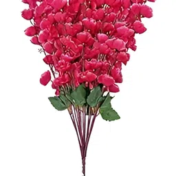 real pbr Maroon & Green Cherry Blossom Bunch Artificial Flower-14