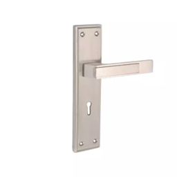 Harrison PTC 175 mm White Metal Satin Chrome Finish Mortise Handle Set Complete Pack, 20612-28
