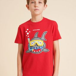 Jack & Jones Junior Boys Printed Applique T-shirt-image-77