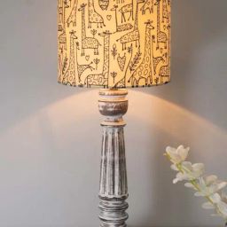 Homesake Yellow & Grey Wood Antique Traditional Country Cottage Savannah Table Lamp-3