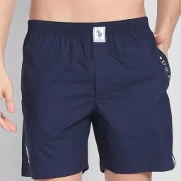 U.S. Polo Assn. Navy Blue Cotton Regular Fit Striped Boxers-picture-1