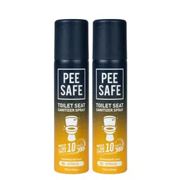 PEESAFE Set Of 2 UTI Risk Reduction Toilet Seat Sanitizer Spray -75ml Each- Citrus image 2