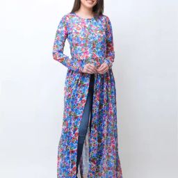 Cation Blue Floral Print Tunic-image-83