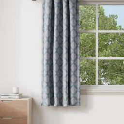 DDecor Blue Woven Polyester 5 ft Window Curtain-picture-13