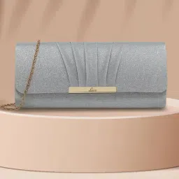 Lavie Dazz Silver Clutch-image-11