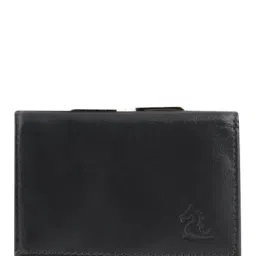 Kara Black Solid Leather Tri-Fold Wallet-38