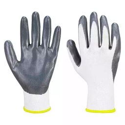 Robustt Polyester and Nylon Cut Resistant Gloves White and Grey Color, Standard Size, ‎FRONT-COATED-GLOVES (Pack of 50 Pair)-image-16