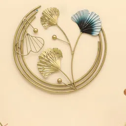 vedas Mystic Indiana Blue Textured Metal Toshi Leafs Wall Decor-image-42