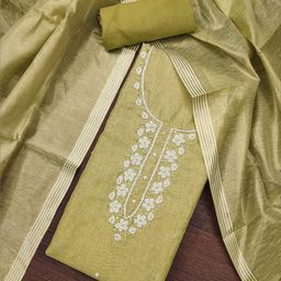 DIVASTRI Floral Embellished Beads & Stones Unstitched Dress Material-image-101