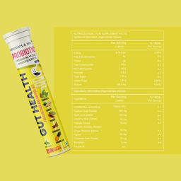 vitamins & me Gut Health Effervescent Tablets by Vitamins & Me|Probiotics + Digestive Enzymes Supplements|Helps Reduces Bloating & Acidity,Constipation | Ginger Triphala Liquorice |1B CFU Probiotics|40 Days image 5