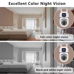 fire turtle 4+4MP Dual Lens Smart Wi-Fi Indoor Camera with 1080P Color Night Vision, Two-Way Audio, PTZ Control, Siren, 360° Coverage, Motion Detection & 128GB SD Support (2pcs Wall Camera) image 5