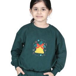 Aww Hunnie Full Sleeves Christmas Them Bell Printed Sweatshirt - Green-image-50