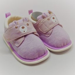 Kid-O-World Bear Face Detailed Booties - Purple-picture-27