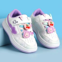 Babyoye Casual Shoes with Velcro Closure & Cheery & Rabbit Applique- Purple-picture-22